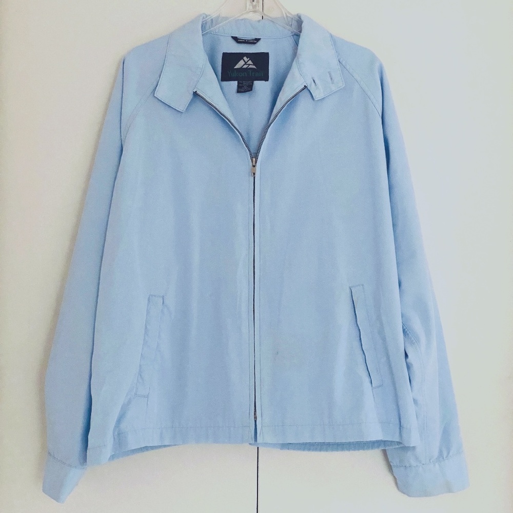 VTG I Yukon Trail I 80s-90s I Light Blue Windbreaker Jacket 2X